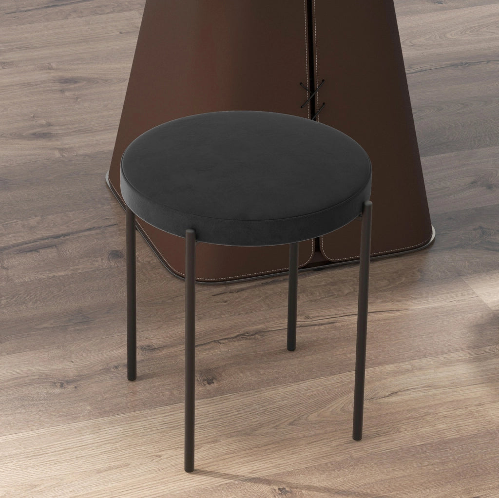 Set di 4 sgabelli da pranzo impilabili neri in metallo