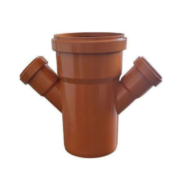 BRAGA RIDOTTA DOPPIA 45  ° AD INNESTO IN PVC RAL 8023 -  EE ¸100/ EE ¸50/ EE ¸50  RAL 8023