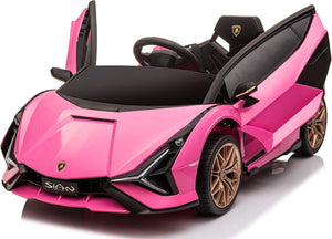 Macchina Elettrica per Bambini Licenza Ufficiale Lamborghini Sian 10,8V 5,4Ah Rosa