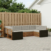 Set di divani da esterno 6 pcs Naturale e Grigio Chiaro 3383784