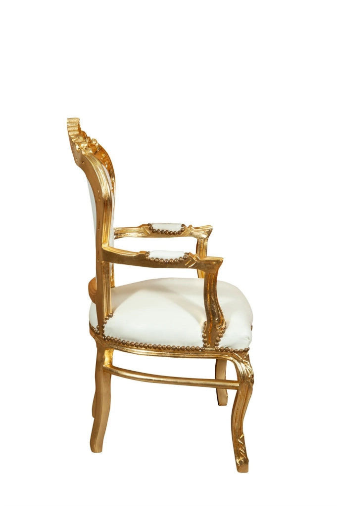 Biscottini Poltrona stile francese Luigi XVI in legno massello di faggio XVI, faggio,