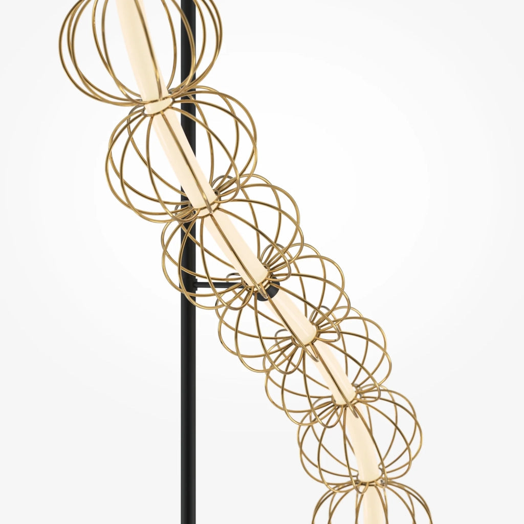 Maytoni Lampada da terra moderna Golden Cage 1 luce LED integrato nero metallo
