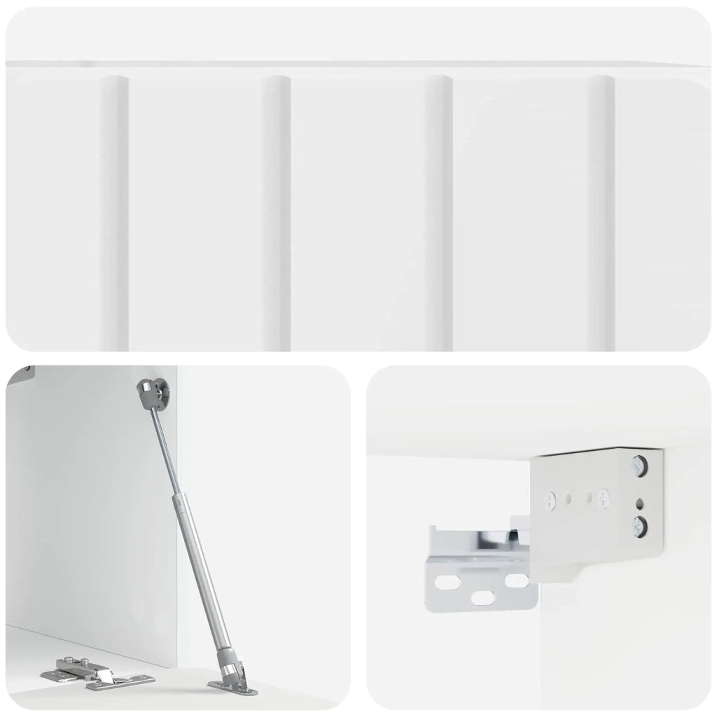 Mobile Porta TV da Muro Bianco Lucido 59,5 x 31 x 30 cm