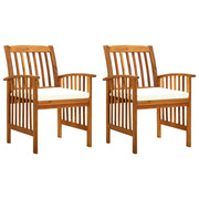Sedie da Pranzo per Giardino 2pz con Cuscini Massello d'Acacia cod mxl 7294