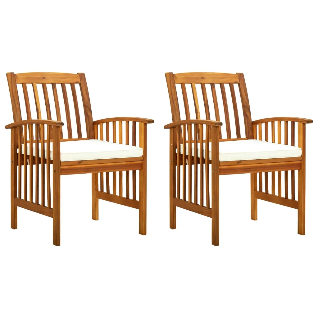 Sedie da Pranzo per Giardino 2pz con Cuscini Massello d'Acacia cod mxl 7294