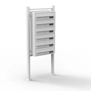 Blocco di 6 cassette postali autoportanti 6 ingressi acciaio zincato 69,6 x 38,5 x 27 cm bianco 16_0000046