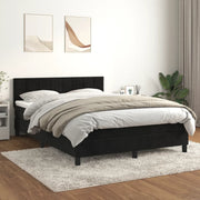Giroletto a Molle con Materasso Nero 140x190 cm in Velluto cod mxl 59144