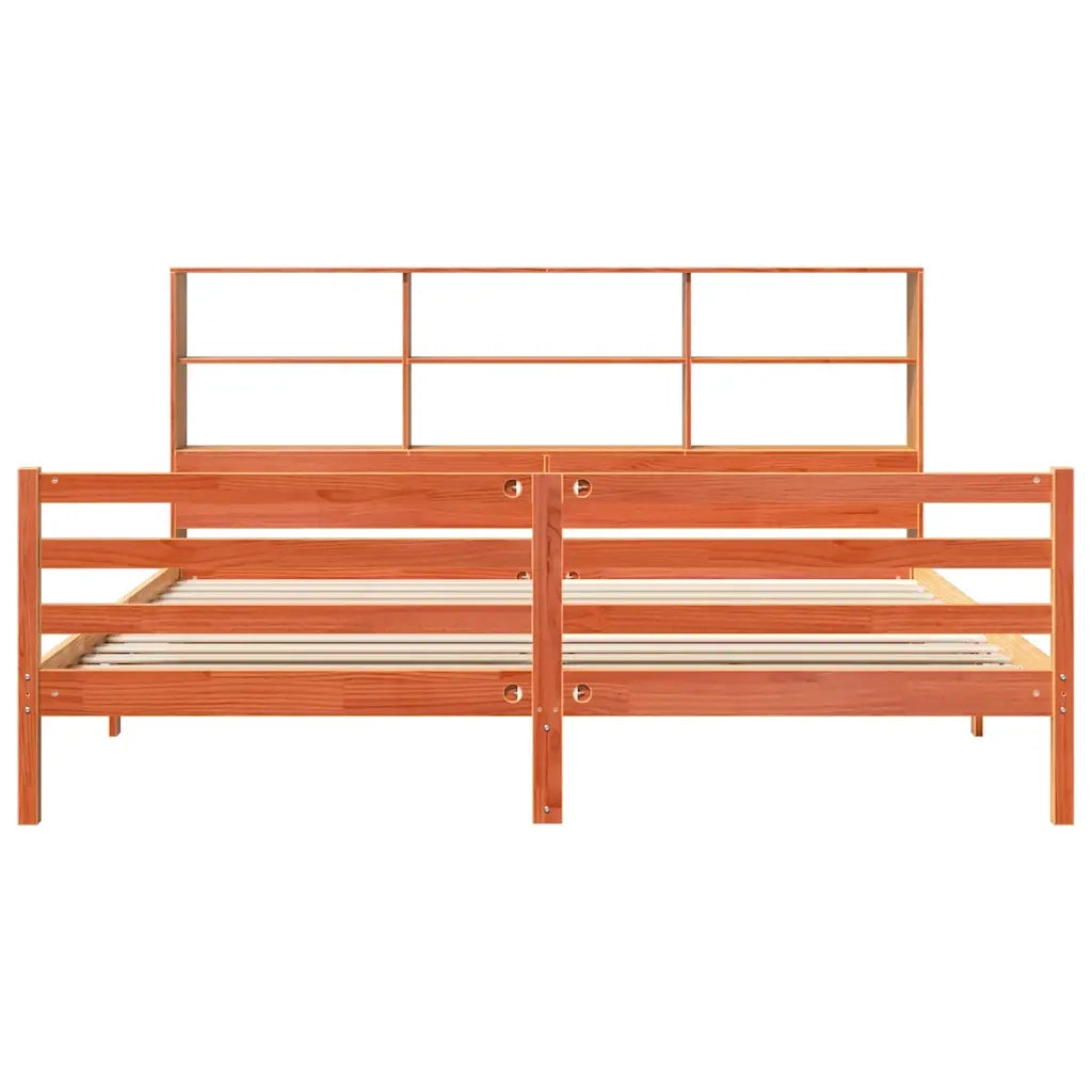 Letto Libreria senza Materasso Marrone Cera 180x200 cm Legno 3321920