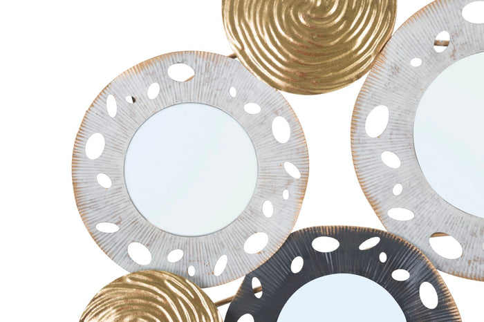 Pannello Gloty 91x4,5x54,5 cm in Ferro MDF e Specchio Multicolor