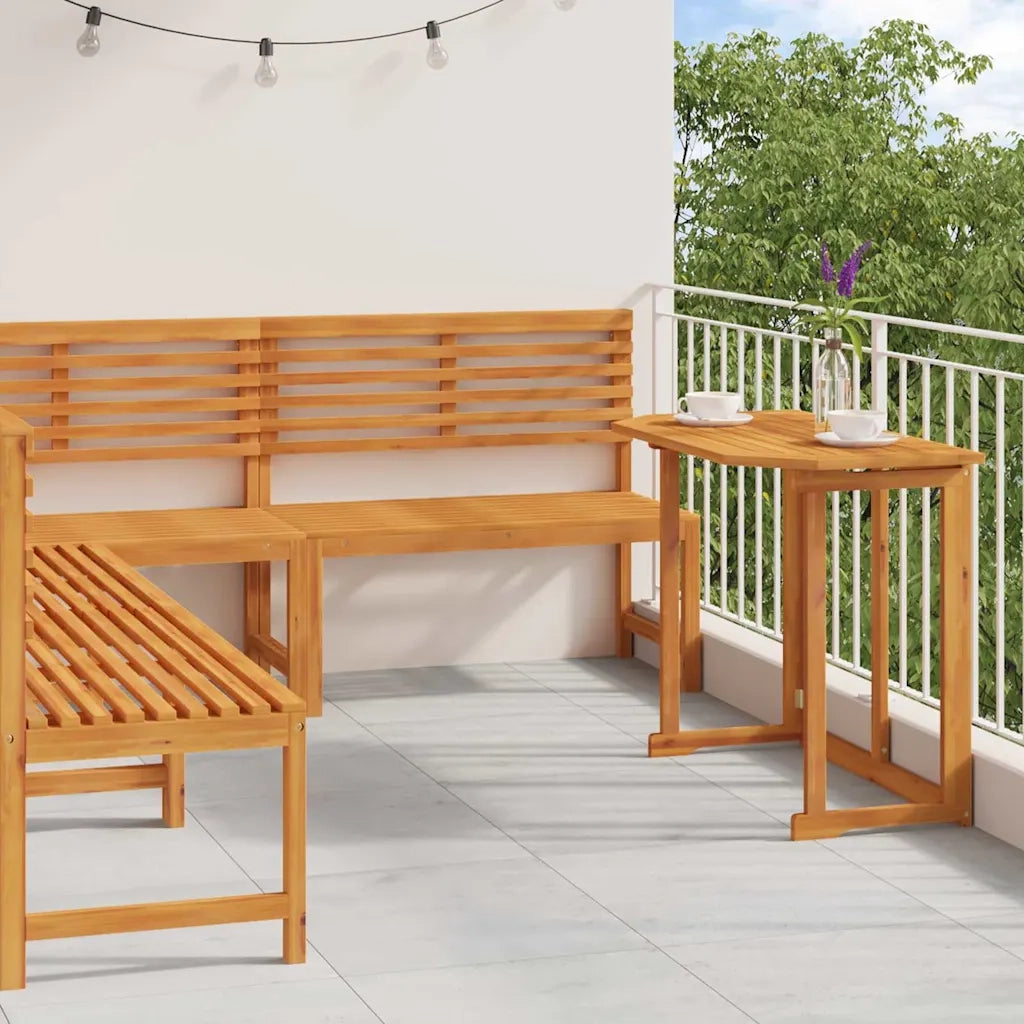 Set Panchina da Giardino 4 pcs Marrone Legno di Acacia Massello 3328693