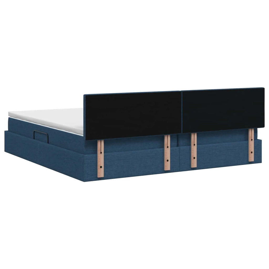 Letto con contenitore e materasso Blu 200 x 200 cm Velluto 3458711