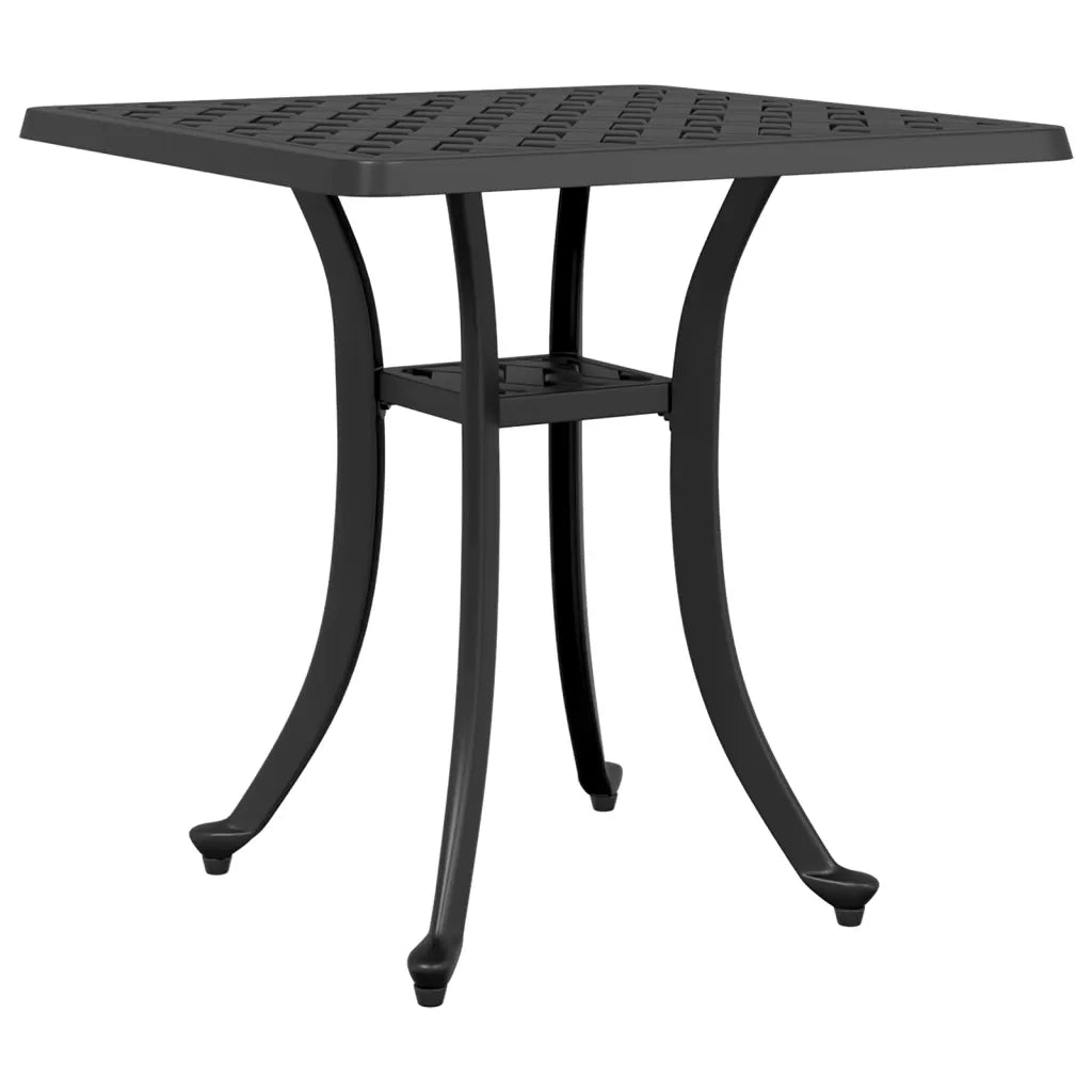 Tavolo da Giardino | Tavolino da esterno Nero 53x53x53 cm in Alluminio Pressofuso