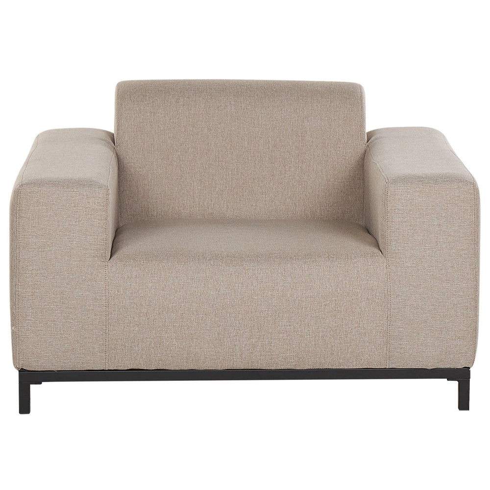 Divano da giardino Set rivestimento in tessuto beige con ottomana a 5 posti resistente alle intemperie per esterni