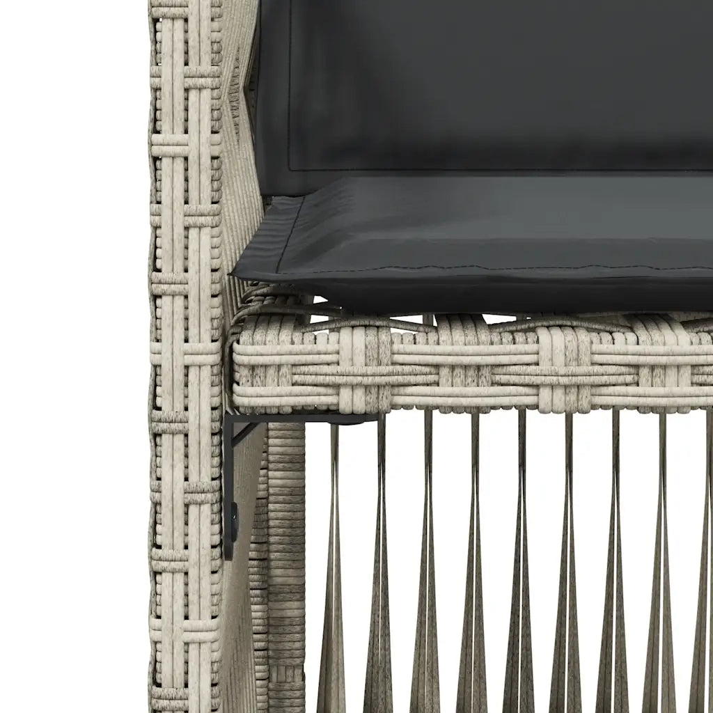 Sedie da Giardino con Cuscini 4 pz Grigio Chiaro in Polyrattan