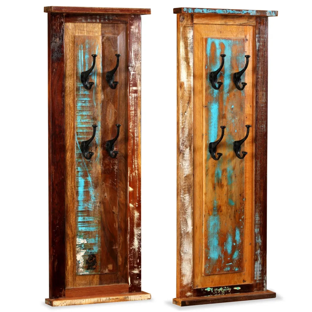 Appendiabiti 2 pz in Legno Massello di Recupero 38x100 cm CFW9782244
