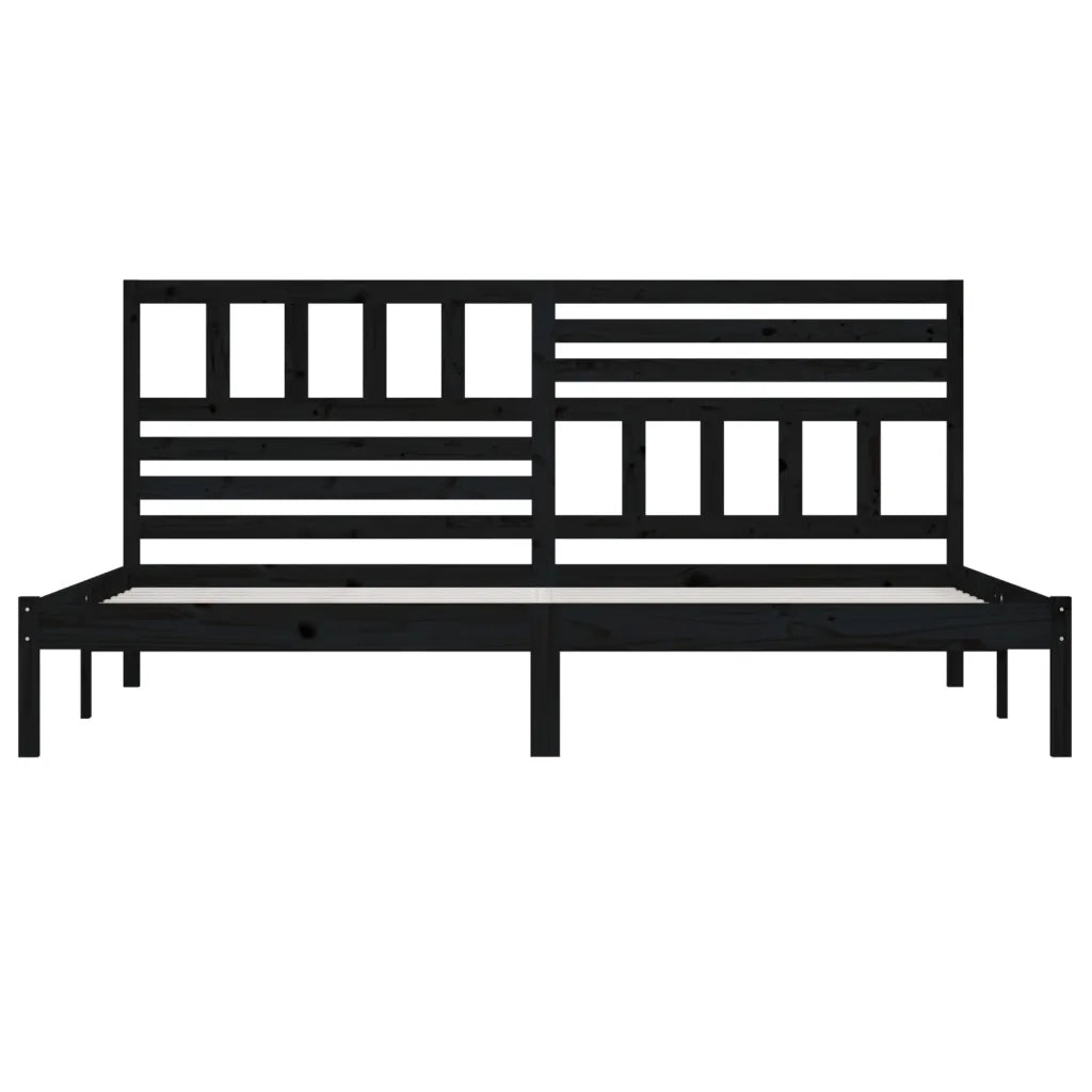 Giroletto Nero in Legno Massello di Pino 200x200 cm 3101047