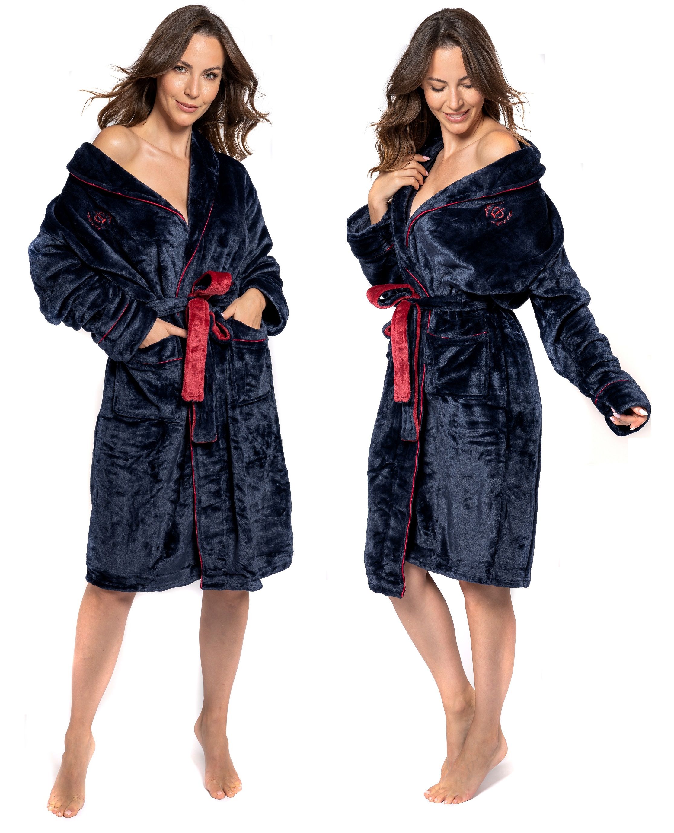 Accappatoio Roger Women Navy Red M