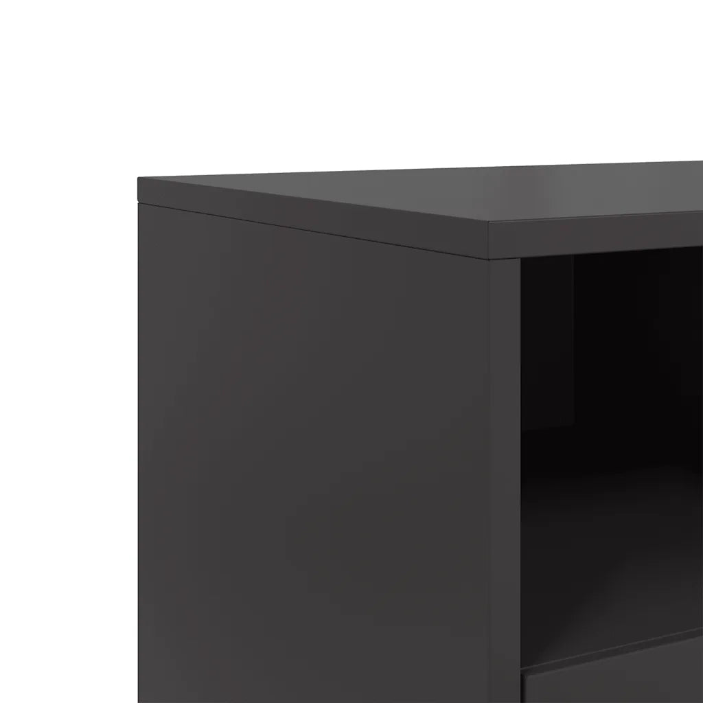 Mobile TV Nero 100,5x39x60,5 cm in Acciaio
