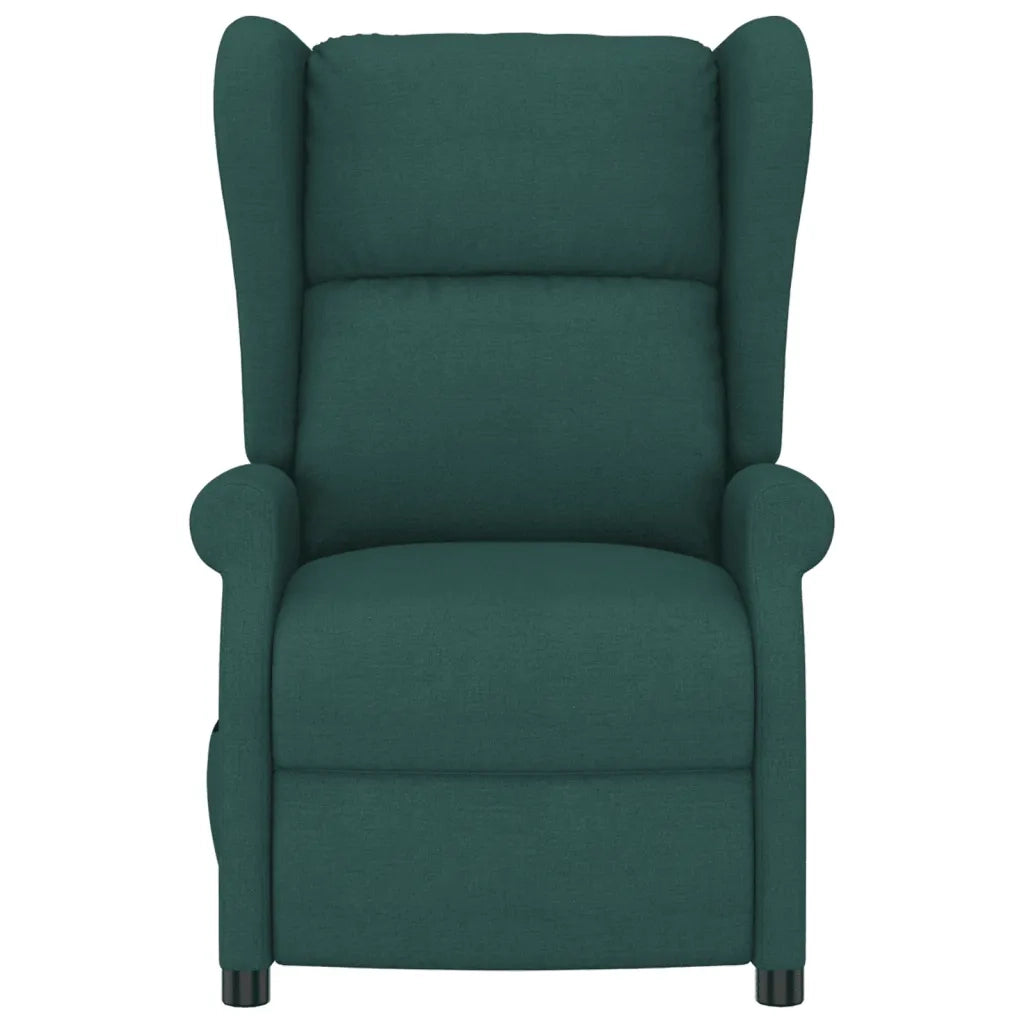 Poltrona ad Ala Reclinabile Elettrica Verde Scuro in Tessuto 3098325