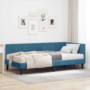 vidaXL Cornice del letto ad angolo Blu 90 x 200 cm Velluto