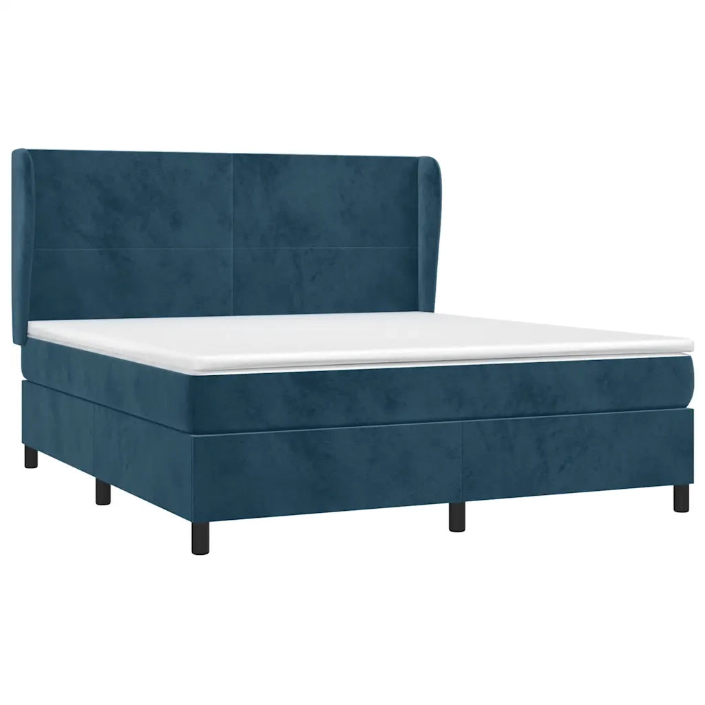 Giroletto a Molle con Materasso Blu Scuro 160x200 cm in Vellutocod mxl 98283