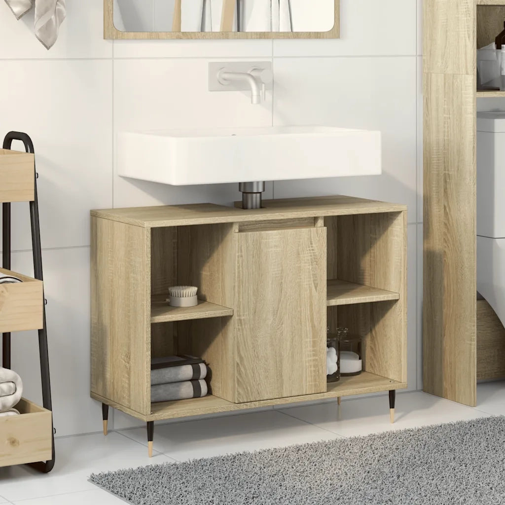 Mobile da Bagno | Armadio da bagno Rovere Sonoma 80x33x60 cm in Legno Multistrato