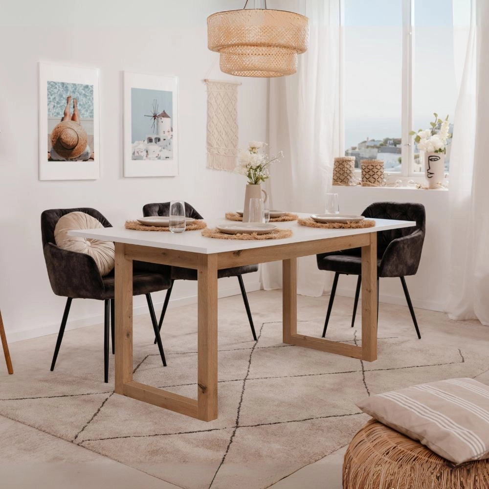 Tavolo allungabile New Denver50 160X90X75H colore bianco e rovere