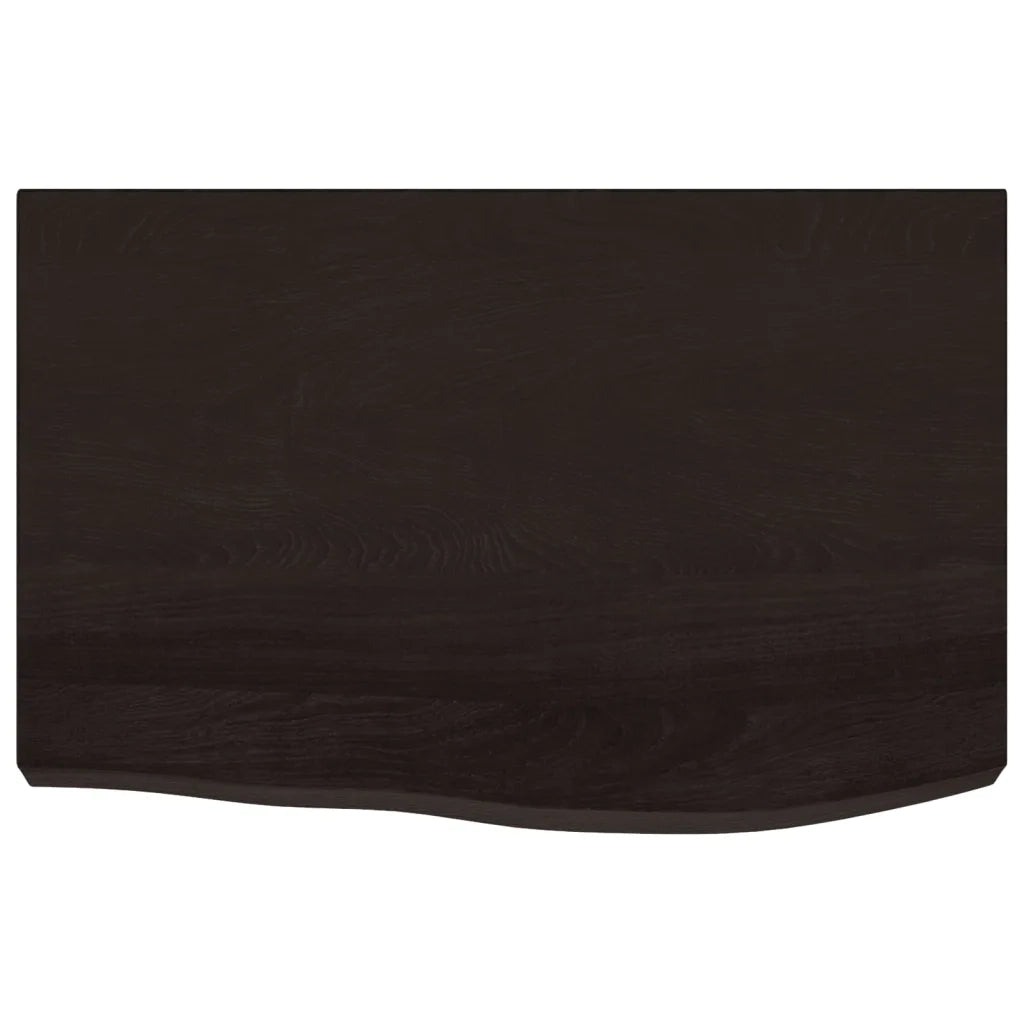 Piano Tavolo Marrone 60x40x(2-6) cm Rovere Massello Trattato 3156409