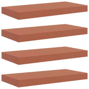 4 pz Scaffale da parete | Ripiano a parete | Mensola a parete Rosso 50 x 23 x 4 cm Legno multistrato