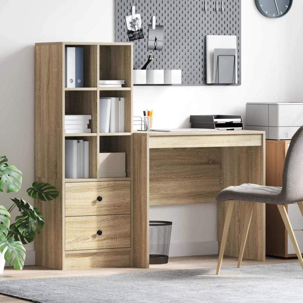 Scrivania con cassetto con lo scaffale 2 pcs Rovere Sonoma 3337363