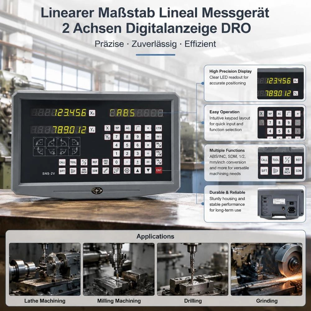 Linear Scale Ruler Measuring Device 2 Axes Digital Display DRO (digital Display) For Lathes And Milling Machines