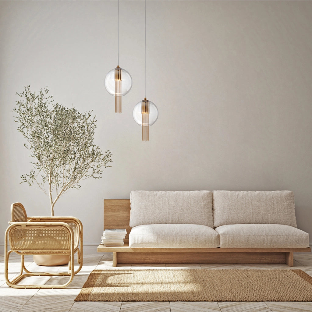 Maytoni Sospensione contemporanea Flusso 1 luce GU10 bronzo metallo vetro