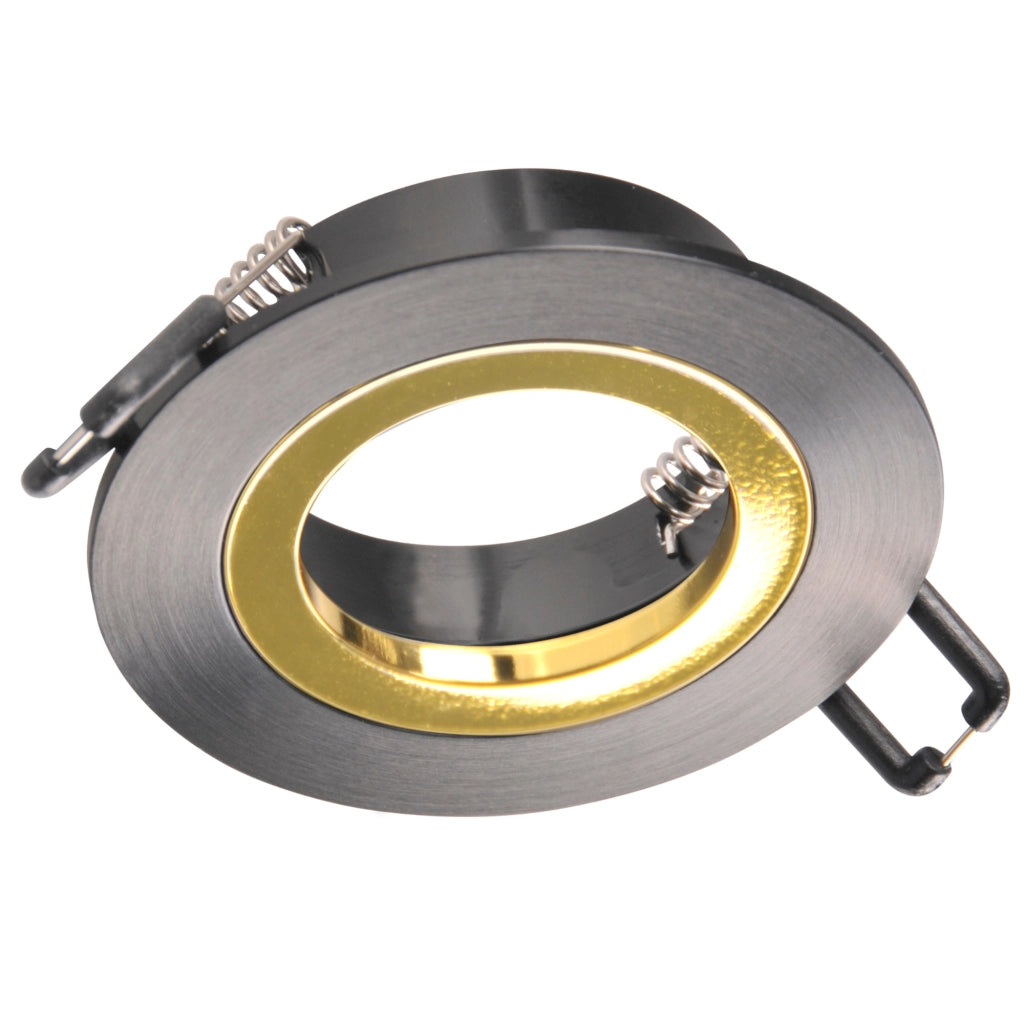 Faretto incasso tondo nero/oro GU10 Polux Febe 323323