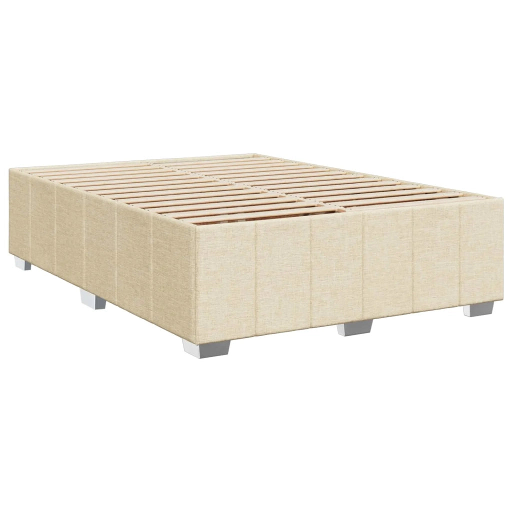 Letto box spring con materasso Crema 140 x 190 cm Tessuto 3451211