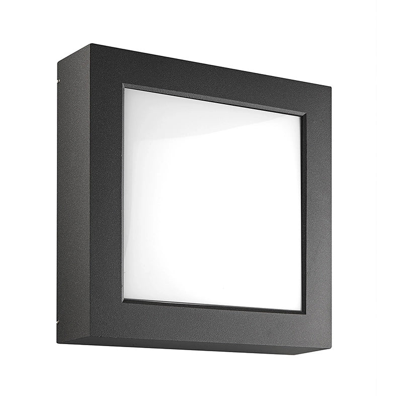 ENTER – Applique/Plafoniera LED 23W Antracite 4000K IP65 - Illuminazione per Esterni quadrata ad alta resistenza agli agenti atmosferici