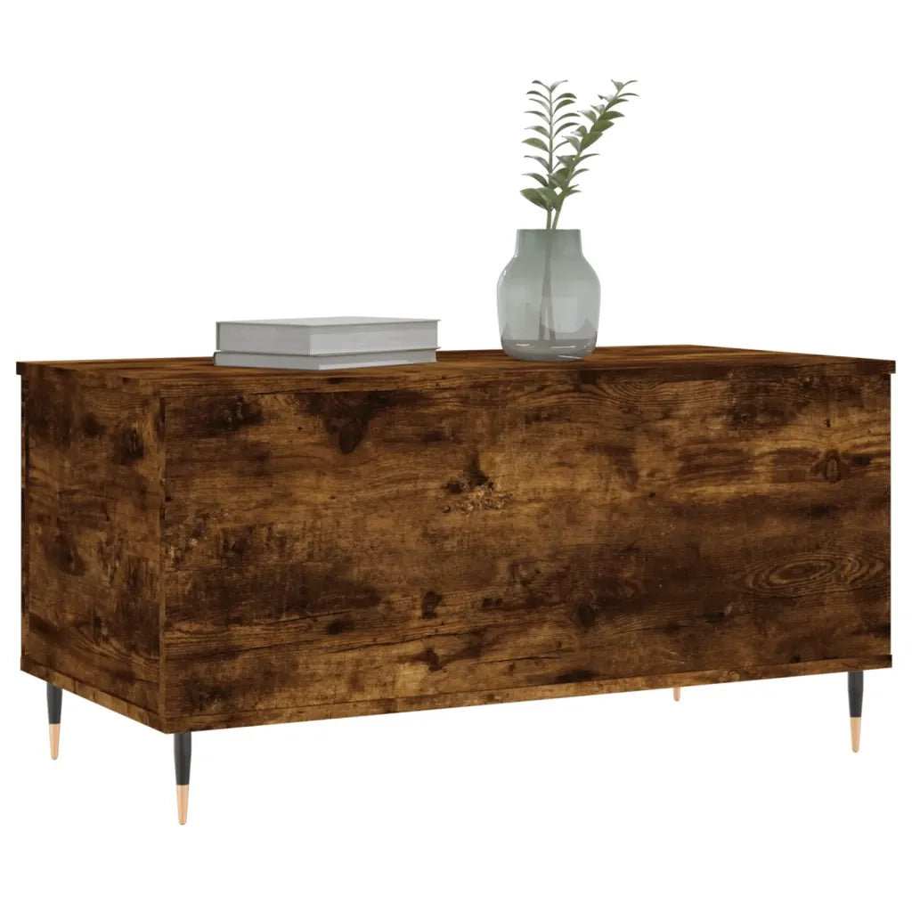 Tavolino da Salotto Rovere Fumo 90x44,5x45 cm Legno Multistrato 830969
