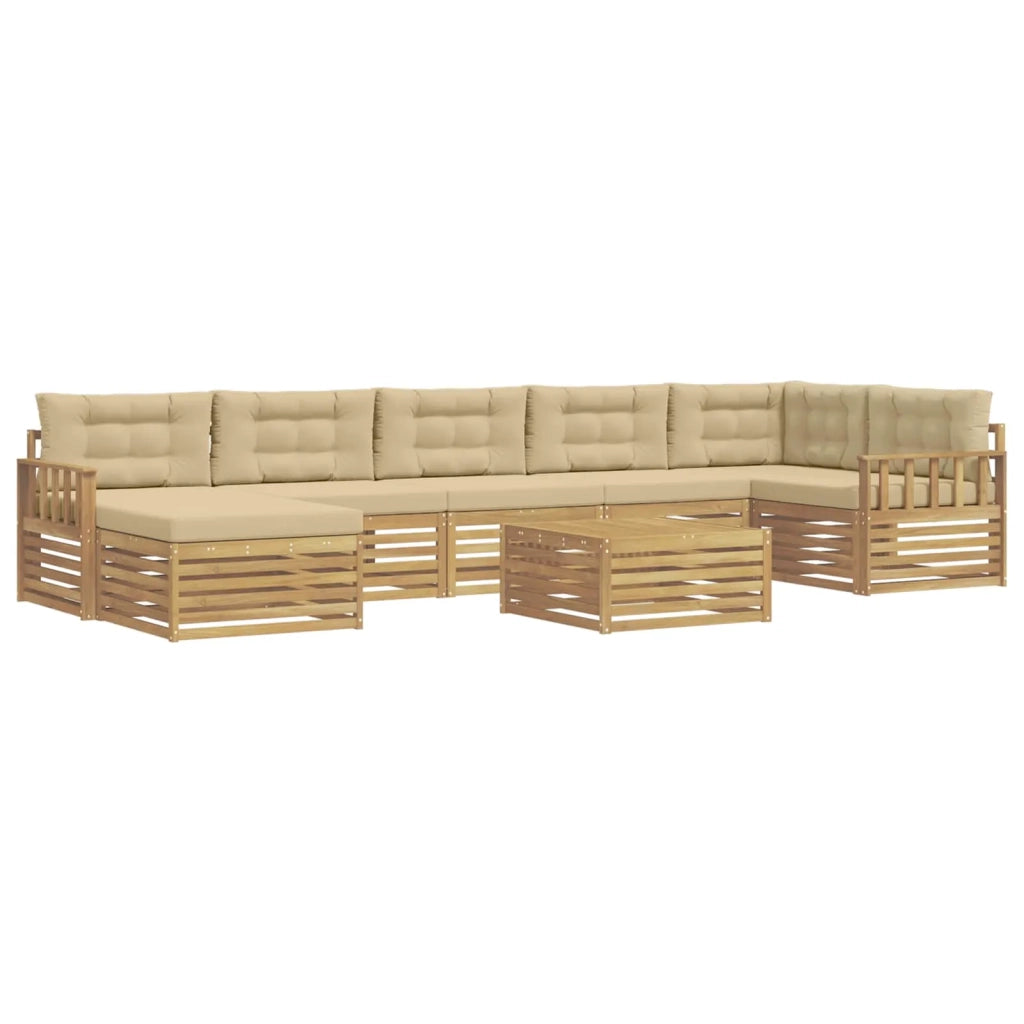 Set di divani da esterno 8 pz Bianco e Beige 3390878