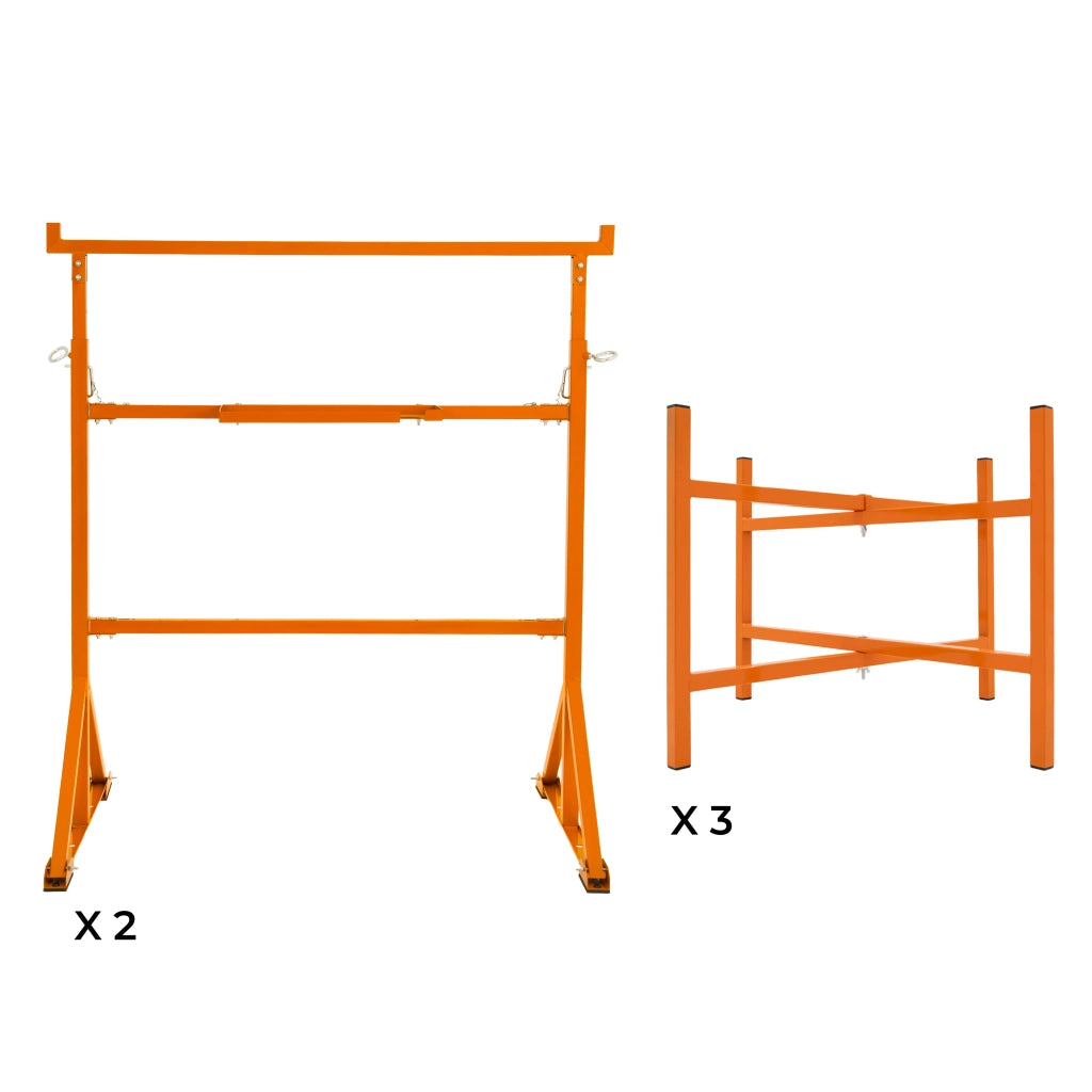 Cavalletti x2 + Supporti Tavola Malta x3 50cm Acciaio Heavy Duty