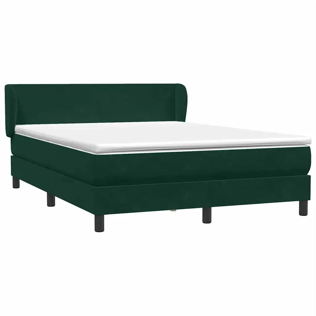 Giroletto a Molle con Materasso Verde Scuro 160x220 cm Velluto