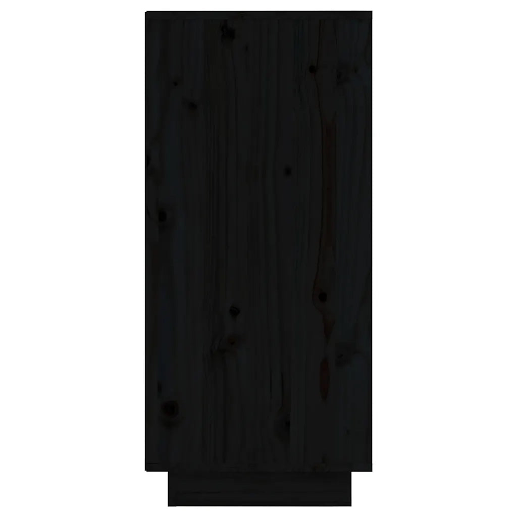 Credenze 2 pz | Madia | Buffet da pranzo | Armadio da pranzo Nero 31,5x34x75 cm in Legno Massello di Pino