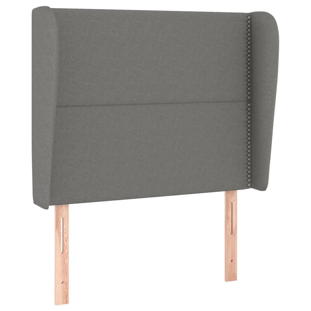 Testiera ad Orecchio Grigio Scuro 93x23x118/128 cm in Tessuto