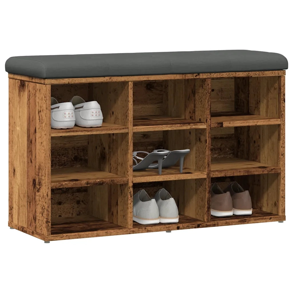 Panca Porta Scarpe Legno Antico 82x32x50 cm Legno Multistrato 857623