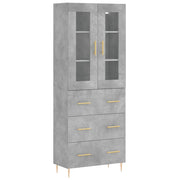 Credenza | Madia | Buffet da pranzo | Armadio da pranzo Grigio Cemento 69,5x34x180 cm in Legno Multistrato