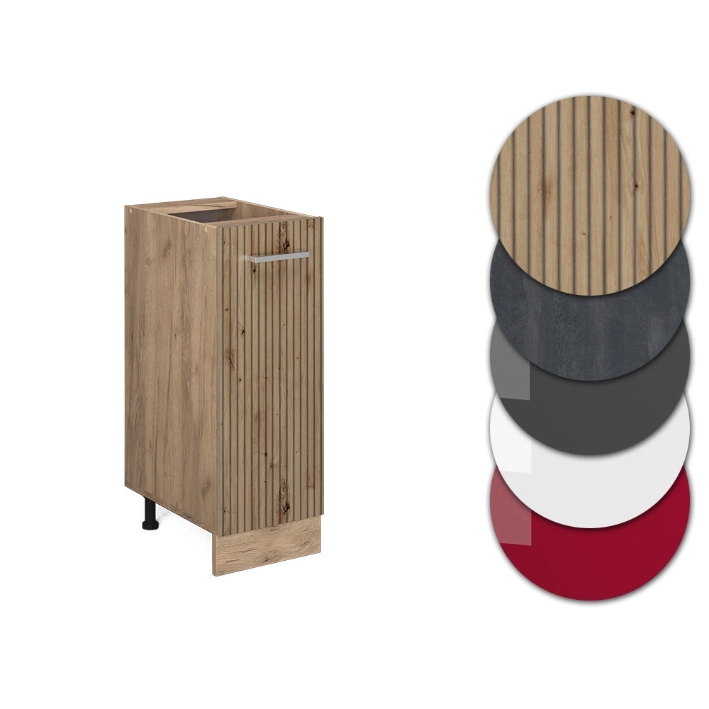Armadio cucina dispensa alto R-Line Rovere artigianale/Rovere dorato 30 cm, PL Antracite Vicco