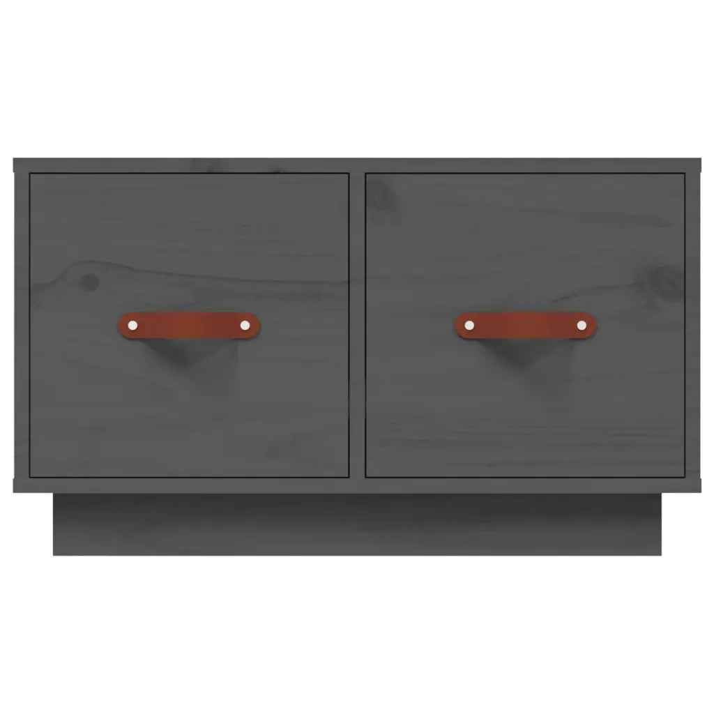 Tavolino da Salotto Grigio 60x53x35cm in Legno Massello di Pino 820968