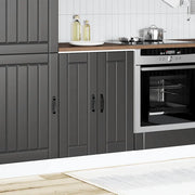 Pensile da cucina | Mobile Base Lavello Lucca Nero in Legno Multistrato