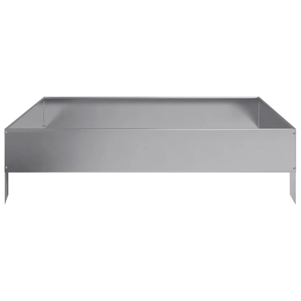 Fioriera rialzata per piante fiori patio giardino 100 x 100 x 26 cm acciaio inox argento 02_0039276