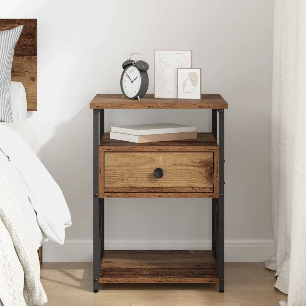 Armadio da Notte con cassetto Legno vecchio 40 x 42 x 55 cm 881881
