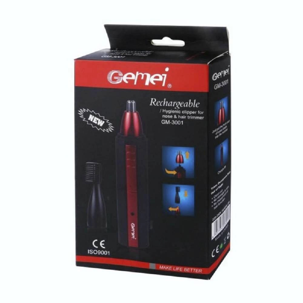 Trade Shop - Rifinitore Gm-3001 Trimmer Naso Portatile Regolabarba Sopracciglia Peli Orecchie -