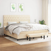 Giroletto a Molle con Materasso Crema 200x200 cm in Tessuto